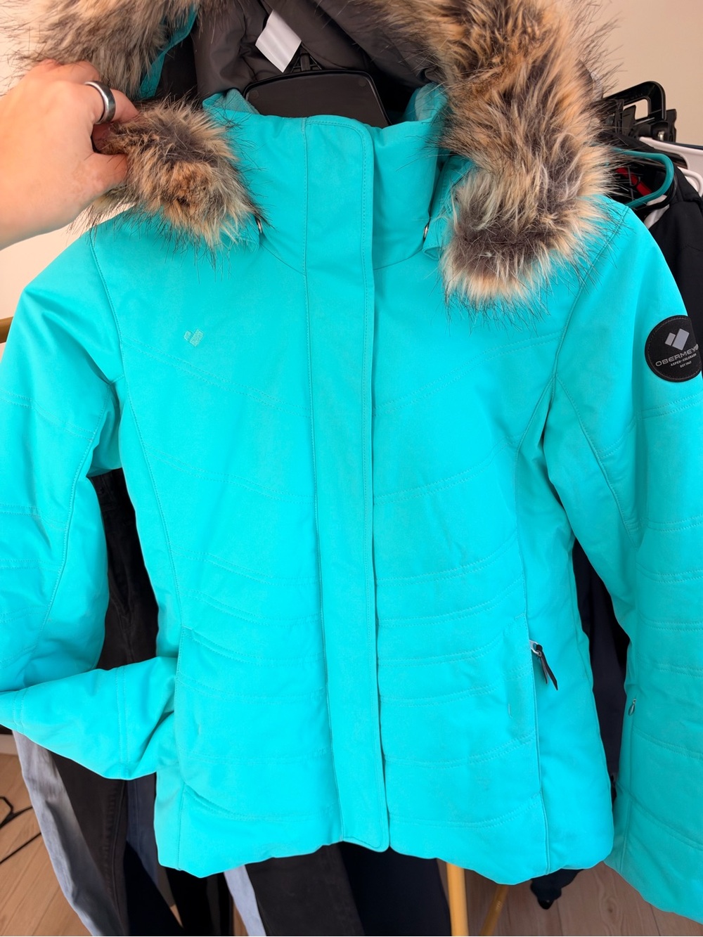 Obermeyer Tuscany II Insulated Jacket Women's Ski Jacket in Blue green Size 4 Li